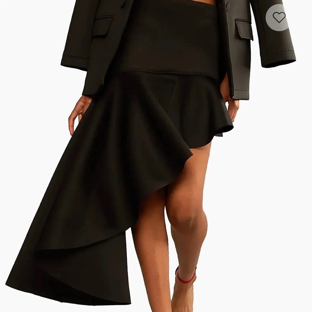 NWT🖤Cynthia Rowley Black Asymmetrical Flounce Skirt. Size 0